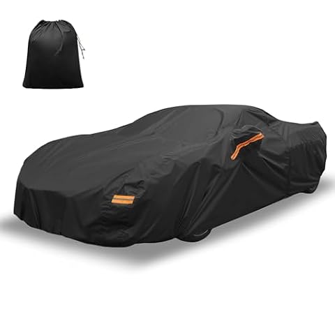 X AUTOHAUX Pokrowiec samochodowy do Chevroleta Corvette C8 folia aluminiowa zewnętrzna wodoodporna ochrona przed słońcem deszczem śniegiem gradem z zamkiem błyskawicznym drzwi kierowcy