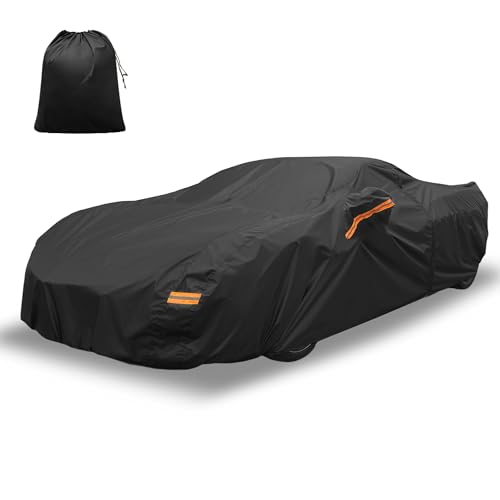 Image of X AUTOHAUX Car Cover for Chevrolet Corvette C8 Aluminum Film Outdoor Waterproof Sun Rain Snow Hail Protection with Driver Door Zipper