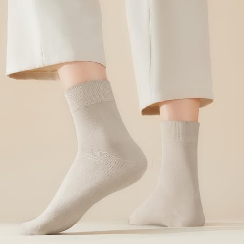 Image of J-BOX Crew Socks for Women Casual Cotton Socks Soft Breathable Dress Socks 10 Pairs