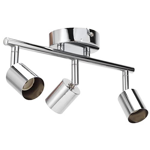 Adjustable LED Track Light Base 3 Way Ceiling Spotlight Holder GU10 Base Socket Spotlight Base for Bedroom Dining Living Room Mall