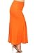 Plus Size Solid Print Casual Office Work Flare High Waist Maxi Skirt/Made in USA Orange 3XL