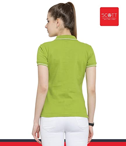 Image of Scott International Women's Regular Fit 100% Pure Organic Cotton Polo T-Shirt | Womens Polo Collar Neck T-Shirt | Cotton Plain Polo Neck Half Sleeve T-Shirt | Tshirts for Women