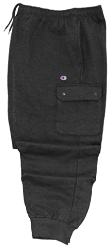 Champion Big & Tall Men's Midweight Fleece Cargo Pants 5XL Charcoal
