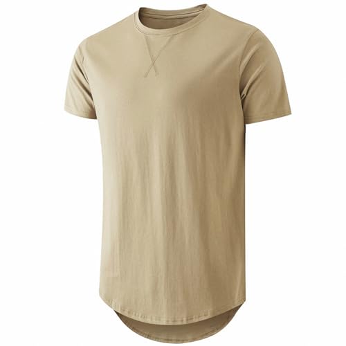 Mens Hipster Hip Hop Longline T Shirts Fashion Lightweight Crewneck Cotton T-Shirt Short Sleeve Premium Tee Shirts Tops4