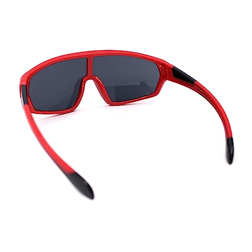 Boys Child Size Mirror Lens Wrap Shield Sport Plastic Sunglasses4