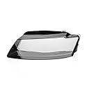 LST Scheinwerferglas Streuscheibe Hauptscheinwerfer Linsenscheibe Frontlicht Abdeckung Glas links transparent schwarz kompatibel mit Audi A5 S5 8T3 8TA 8F7 Limousine Cabrio Sportback 2007-2011