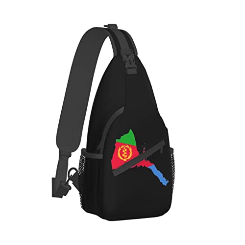 Mochila bandolera unisex estilo mapamundi negra miniatura 3