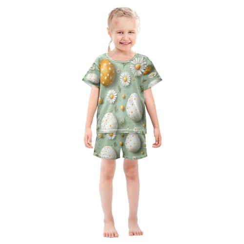 senya Short Sleeve Pajamas Sets Summer Cotton Sleepwear 3d Eggs Flowers3
