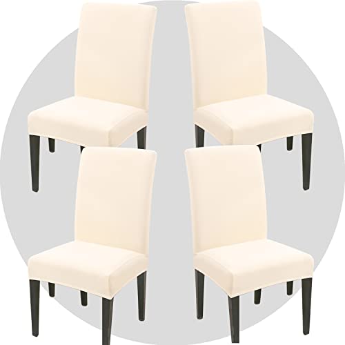 NDMMSO Dining Room Chair Covers Set of 4 Super Fit Stretch Removable Washable Dining Chair Protector Cover Seat Slipcover for Hotel Dining Room