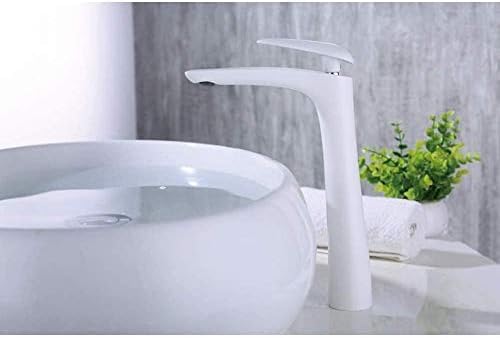 Robinet de lavabo blanc en laiton mitigeur eau chaude et froide pour vasque de salle de bain