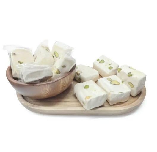 Image of NY Spice Shop Nougat with Pistachios - 1 Pound White Middle Eastern Nougat