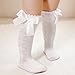 POLG Toddler Baby Girls Solid Knee-High Socks Kids Girl Mid-Calf Length Princess Sock Fashion Warmer Bow Stockings (Beige, 3-5 Years)