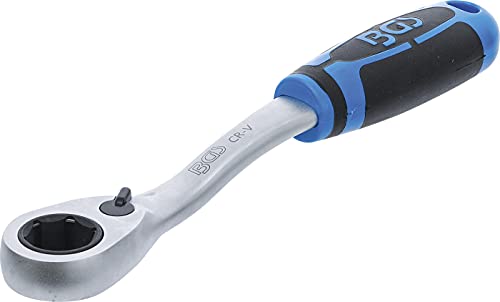 BGS 2181-3 | Durchsteck-Umschaltknarre | Abtrieb Sechskant 22 mm | feinverzahnt | ergonomisch | rutschfest | Knarre | Ratsche