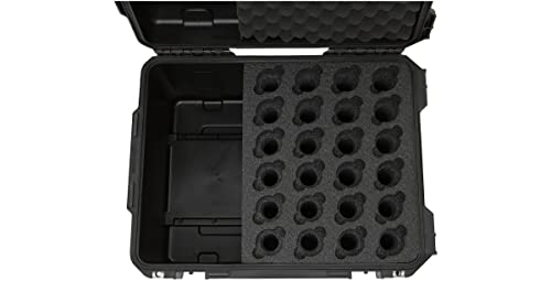 Skb Injection Molded Case W/Foam For (24) Mics W/Storage Compartment And Wheels #TOP5
