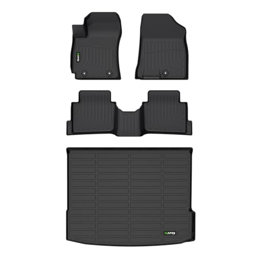 HAFIDI All Weather Car Floor Mats & Cargo Liner Set for Hyundai Kona 2024 2025 2026 (Not for EV) Custom Fit Floor Liners Accessories - Black