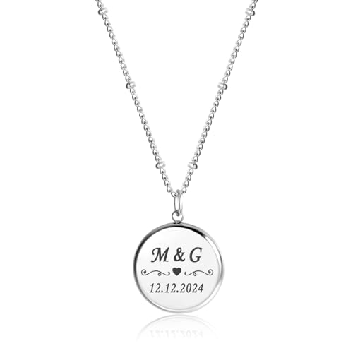 TMT Personalisierte Namenskette mit Buchstaben Anhänger | Kette mit Gravur für Paare | Personalisierte Kette Gold Silber und Rosegold als Valentinstagsgeschenk TMT Personalisierte Namenskette mit Buchstaben Anhänger | Kette mit Gravur für Paare | Personalisierte Kette Gold Silber und Rosegold als Valentinstagsgeschenk