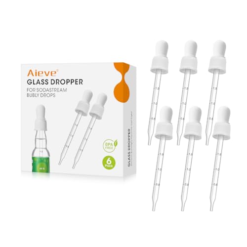 Aieve 6-Pack Glass Dropper Pipettes