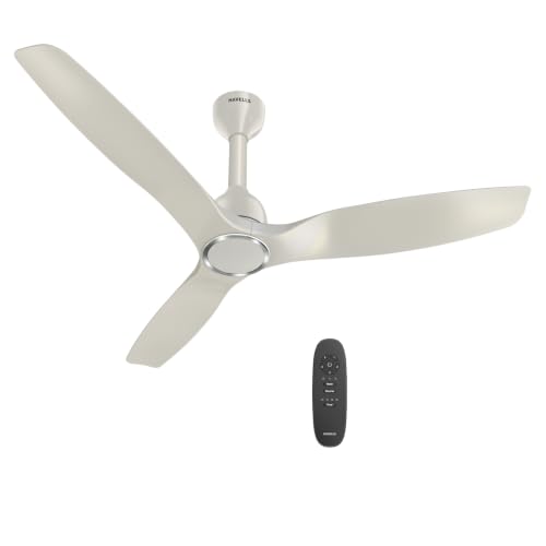 Image of Havells Stealth Slim BLDC 1200 mm Ceiling Fan | Remote Controlled, High Air Delivery Fan | 5 Star Rated, Upto 50% Energy Saving, Reverse Rotation, 2 Year Brand Warranty | (Pack of 1, Oatmeal)