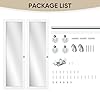 JUBEST 72" x 80" Mirror Closet Door, Preassembled One Side Mirror Door with Hardware Kit & Matching Fascia, Solid Wood Frame with Water-Proof PVC Surface, Easy to Install, White