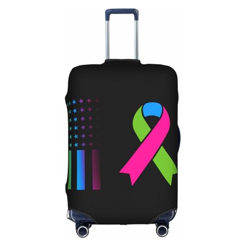 Travel Luggage Cover Vintage Rare Disease Awareness Fashion Washable Baggage Suitcase Protector Fit For Luggage Medium