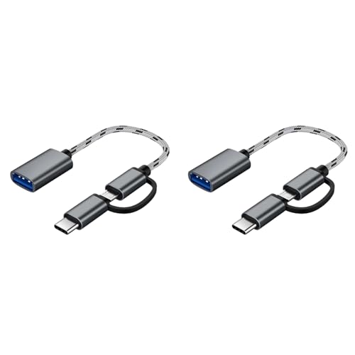 Kriccekal 2X 2 In 1 USB OTGP[u Type-C/-USB?USB3.0A_v^[ ґg݌vf[^]P[u AndroidgѓdbpiO[j