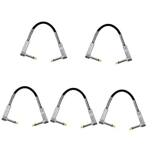 Câble de raccordement pour guitare 6.35 mm TOYANDONA lot de 5 jacks audio pour pédales
