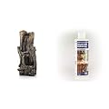 Alpine Corporation WIN258 Water Fountain with LED Lights Outdoor Waterfall for Garden, Patio, Deck, 18"L x 16"W x 41"H, Gray & Alpine Corporation PPL102 Floor Fountain Cleaner, 2"L x 2"W x 6"H, White