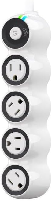 360 Electrical PowerCurve Power Strip, Extension Cord with Multiple Outlets, 4 Rotating Outlets, Outlet Extender 4 ft, Surge Protector Power Strip, White