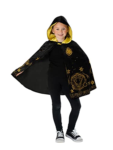 Hogwarts Black & Gold Hooded Robe For Kids & Tweens - Warner Bros Harry Potter - Medium (6+ Yrs)