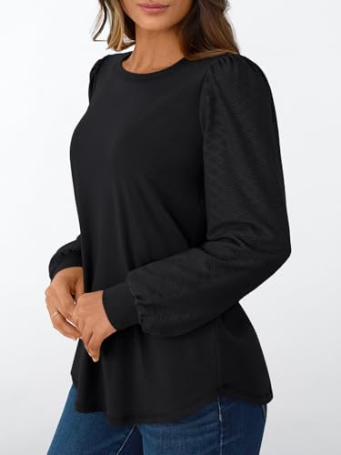 AUTOMET Womens Long Sleeve Tops Dressy Casual Blouses Business Shirts Fall Fashion 2025 Loose Fit Outifts Puff Trendy Clothes3