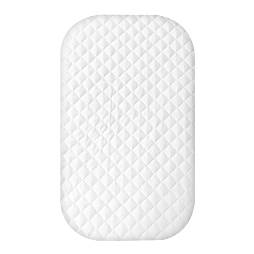 Image of AMKE Bassinet Fitted Waterproof Sheet - 100% Cotton Nursery Bedding, Rectangle and Oval Baby Bassinet Fitted Waterproof Sheets - Fits AMKE Sleeper Crib Mattress