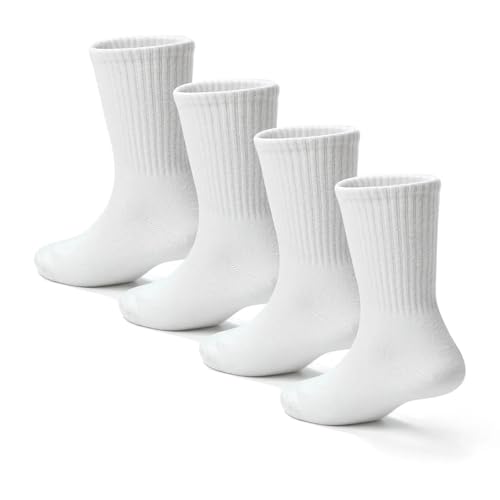 Image of Toddler Non Slip Cotton Crew Socks with Grips for Baby Boys Girls