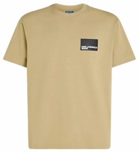 KARL LAGERFELD JEANS Mens Regular Short Sleeve Box Logo Tee Regular Fit Twill M