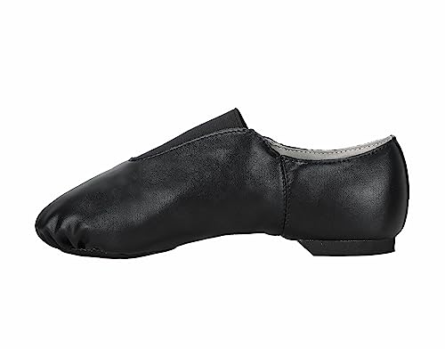 Linodes Unisex PU Leather Upper Slip-on Jazz Shoe with Up Elastic for Women and Men's Dance Shoes-UPD4