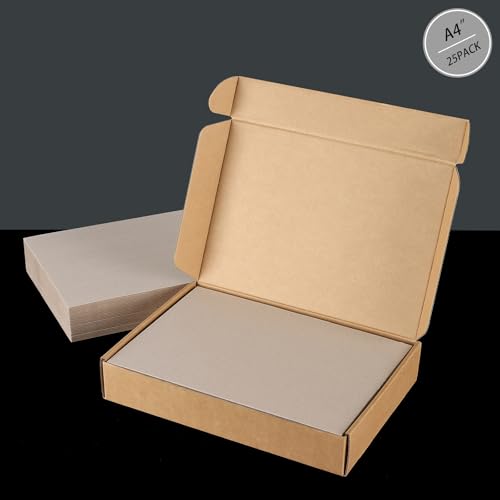 25 Stück Buchtafel, Binderwand, Deckwand, Graupappe, robuste Spanplatte zum Buchbinden, DIY-Karton (A4, 2mm)