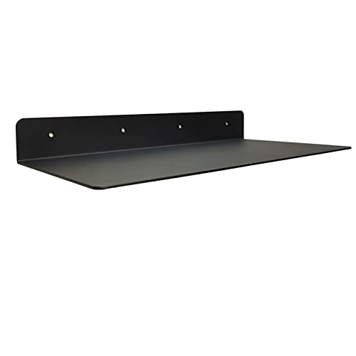 Linear Floating Shelf Wall Mounted Metal Shelves Heavy Duty Industrial Modern Steel Black Linear...