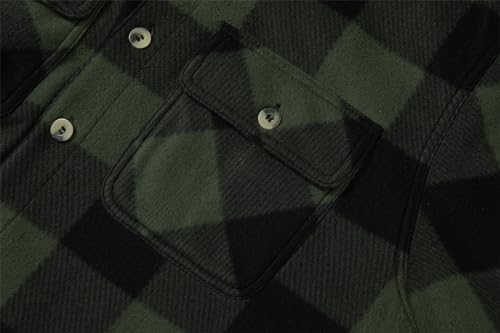 Image of Gary Com Heavy Thick Flannel Plaid Jacket Sherpa Fleece Lined Hoodies for Men Zip Up Winter Warm Coat Zipper Sweatshirt