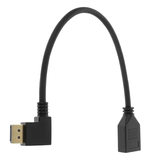 GREENADSCAPE Male to Female Displayport Extension Cable Adapter for Gaming Monitors Laptops Stable Signal Transmission Easy to Install Compatible Various Devices Right Angle Design