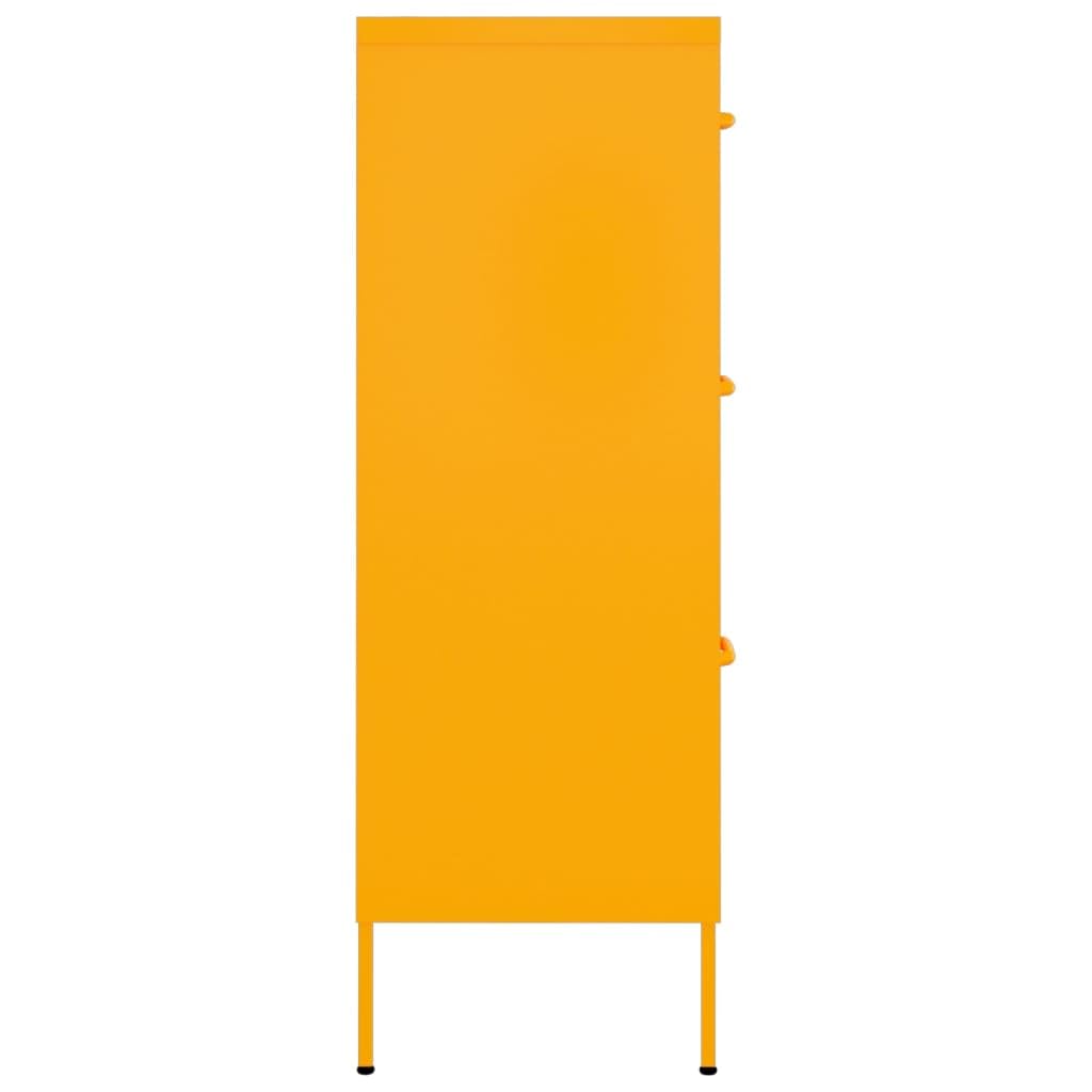 vidaXL Armario Almacenamiento Aparador Librería Alacena Estantería Organizador Muebles Hogar Estable Acero Amarillo Mostaza 80x35x101,5 cm