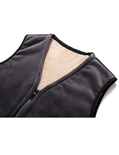 Flygo Mens Winter Sherpa Fleece Lined Vest Sleeveless Zip Up Warm Outdoor Travel Vest Jacket4