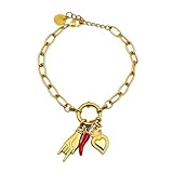IDÉE CADEAU ORIGINALE: Offrez ce bracelet symbolique en acier inoxydable à un être cher. Modèle mixte avec chaîne maillon, longueur ajustable et fermoir mousqueton