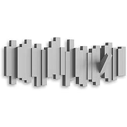 Umbra Sticks Perchero de pared con 5 ganchos extraíbles, Gris