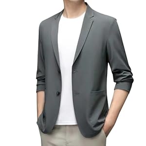 2025 – Veste d'été légère et décontractée pour homme, coupe ajustée, boutonnée, manteau de sport, grande et grande taille, gris, M