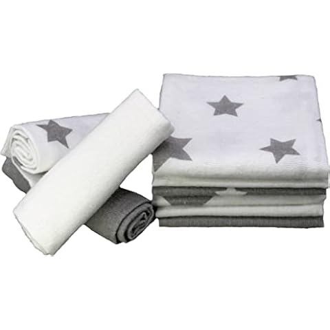 Clevere Kids saugstarke Spucktücher | Flanell Sterne hellgrau Cover
