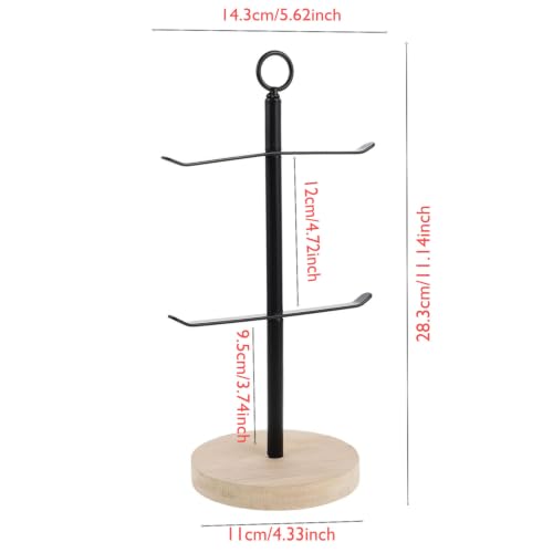Dzrige 2-Layer Solid Wood Keychain Display Stand, Jewelry Bracelet Rack | Multi-Scene Use,Simple,Compact,Graceful — view 2