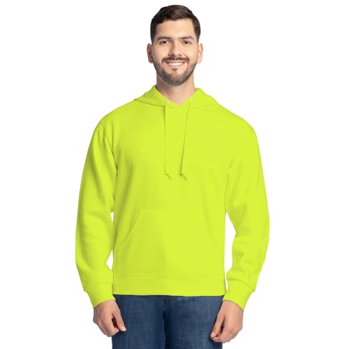 Fruit of the Loom Unisex's Eversoft Fleece Hoodies, Full Zip, Moisture Wicking & Breathable, Sizes S-4x Shirt, Safety Green Pullover, Large