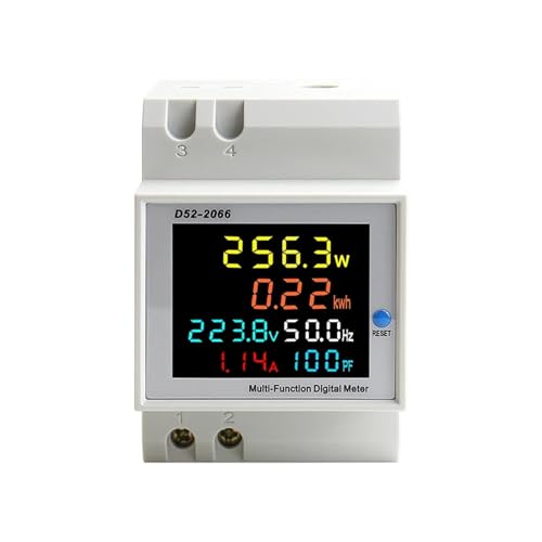 Compteur KWH actif 6 en 1 pour rail DIN : moniteur de tension et courant AC fiable