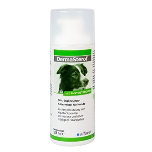 Alfavet DermaSterol, Diät-Ergänzungsfuttermittel für Hunde und Katzen bei Dermatose und übermäßigem Haarausfall, 125 ml