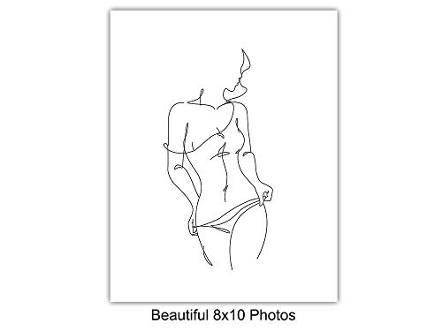 Wall Decor Aesthetic - Line Drawing Wall Art - Minimalist Wall Art Poster Set - Abstract Art - Modern Wall Decor - Matisse Style Gift For Women, Home, Bathroom, Living Room, Bedroom Decorations #TOP4