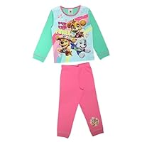 Paw Patrol, Girls 2 Piece Pyjamas Set Featuring Skye, Everest and Liberty, Pink/Blue, Age 4-5 Years